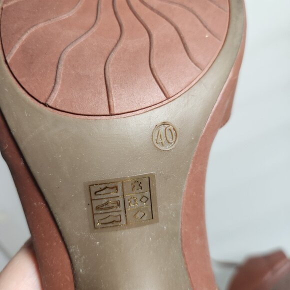 Miz Mooz Carter Leather Open Toe T-Strap Sandals Size 40 US 9 Brown - Picture 13 of 14